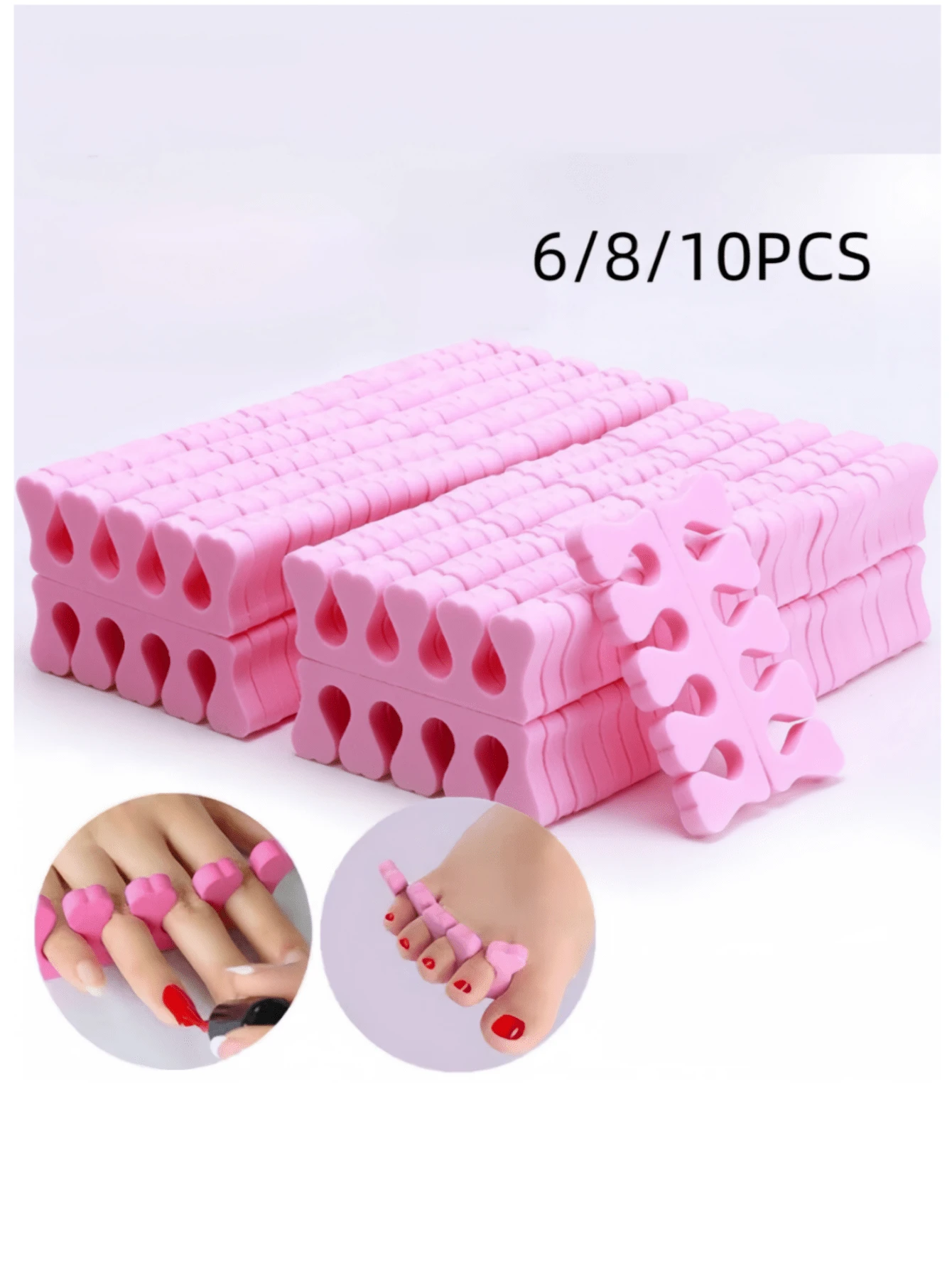 6/8/10 piezas Separadores de dedos de esponja para uñas, Limas de uñas con forma de corazón para aplicación de esmalte de uñas, Adecuado para uñas de manos y pies, Herramientas esenciales de cuidado de uñas para entusiastas de las uñas, Uñas de verano, Uñas rosas, Uñas cortas, Suministros para uñas, Herramientas para uñas, Herramientas de arte de uñas, Vuelta al colegio, Uñas, Herramientas para uñas postizas
