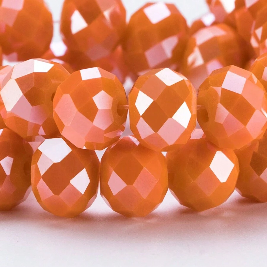 115/85/65 pièces 4 6 8mm Perles d'écarteur en cristal de verre taillé AB orange pour la fabrication des bijoux, DIY Bracelet Aiguille Collier Artisanat Fournitures Fait Main