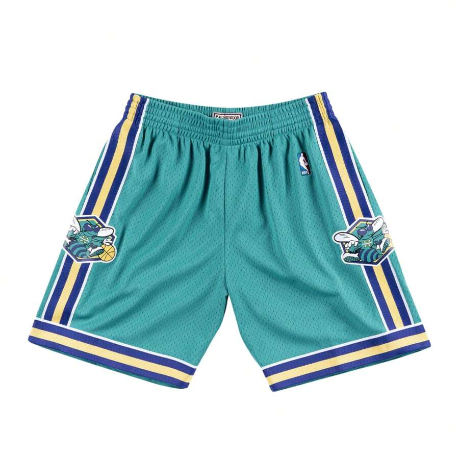 Mitchell & Ness Pantalones cortos de estilo de novio teal de los New Orleans Hornets de la NBA, temporada 05-06