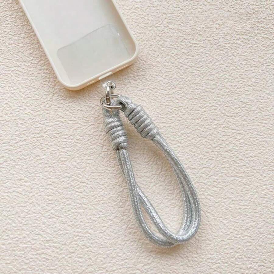 1 Stück silberfarbener einfacher Anti-Verlust-Trageriemen für die Schulter, den Körper und zum Aufhängen, mit langem Riemen (120 cm/47,2 Zoll) und Flechtdesign, geeignet für Handy und Wasserflaschen, Geschenke für Mutter, Familie, Freunde, Geburtstag, Feiertage, Telefonanhänger, Handykette