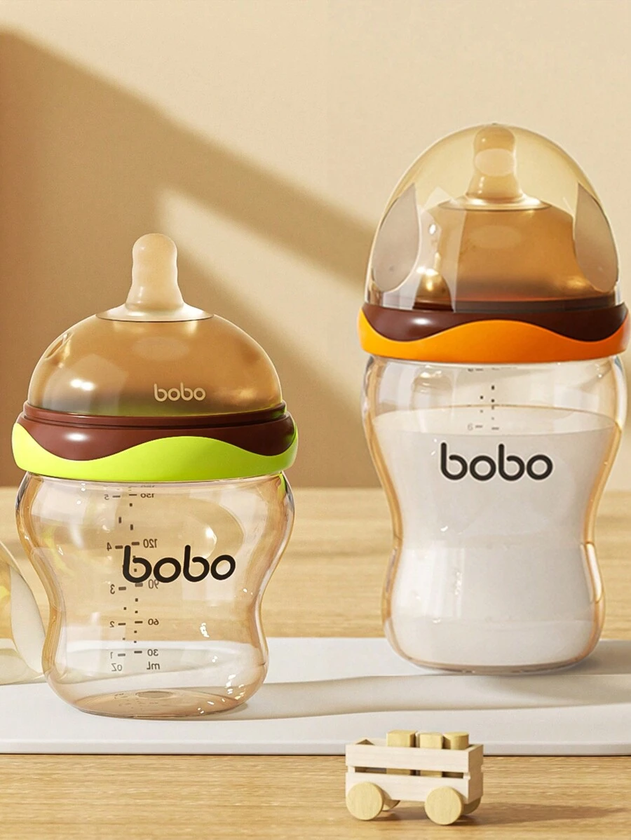 Wide Neck PPSU Baby Bottle, Anti-Choking & Anti-Flatulence Newborn Bottle For 0-6 Months Infants, PPSU Bottle With Breastfeeding-Like Design-1pc