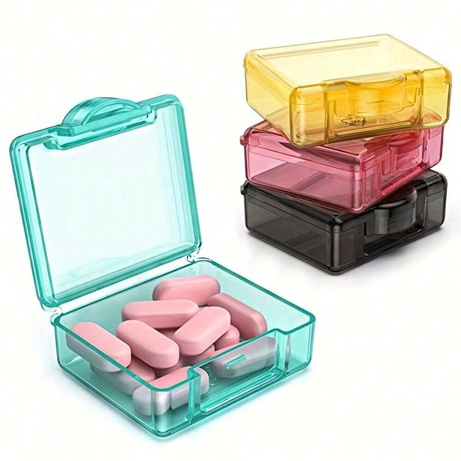 4pcs Mini Transparent Medicine Box, Portable Pill Organizer, Compact And Convenient, Suitable For Travel