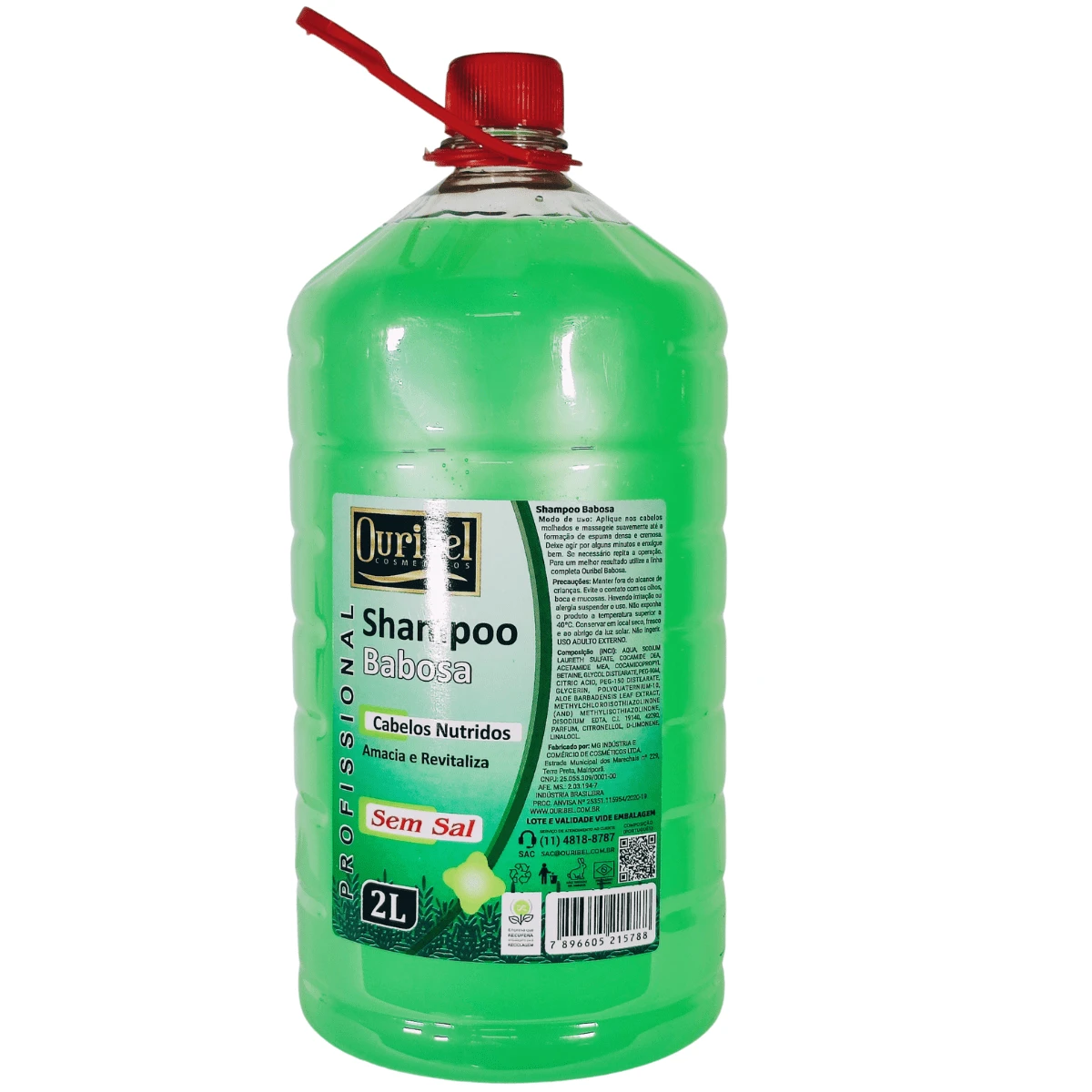 Shampoo Salão de Beleza Sem Sal Ouribel de Babosa 2 Litros