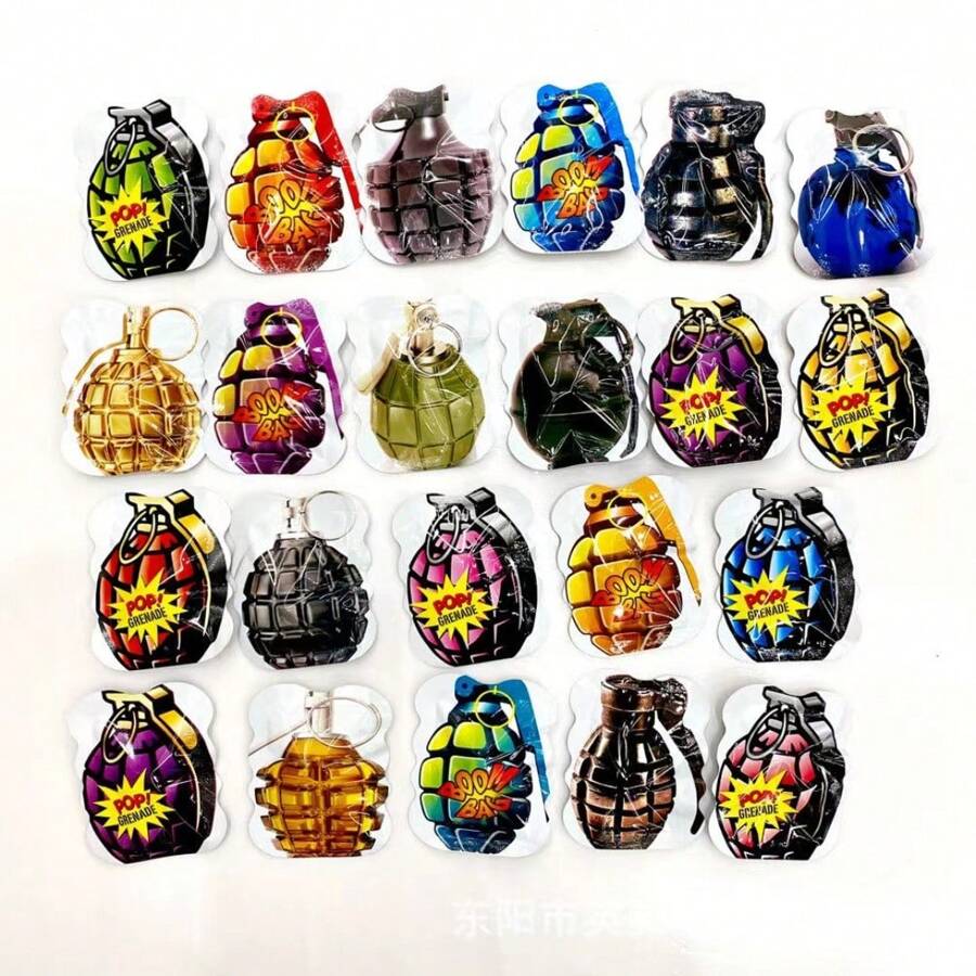 100 pièces Simulateur d'auto-destruction grenade à main factice pour blague, pour une ambiance festive. Plus sûr que les pétards. Peut convenir pour diverses fêtes comme alternative aux pétards (couleur et style aléatoires)
