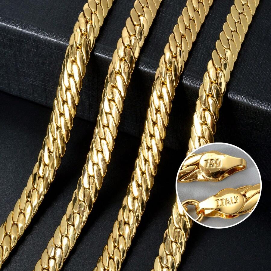 Fashionable Luxury Italy 750 18k Gold-Plated Copper Necklace For Women's Daily Wear