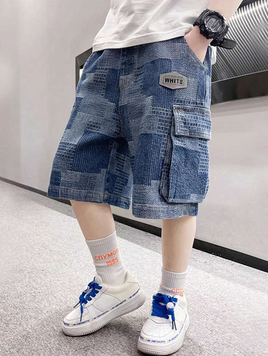 Tween Boy Summer 2024 New Style Children's Casual Denim Shorts , Lightweight Section