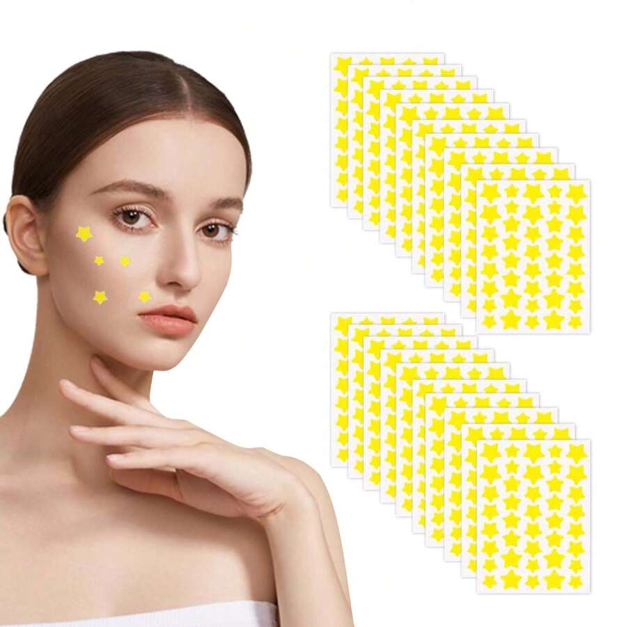 Multi-Piece Golden Star Shaped Stickers, Suitable For Party, Gathering And Other Activities (For Decoration Only, Not Cosmetic)