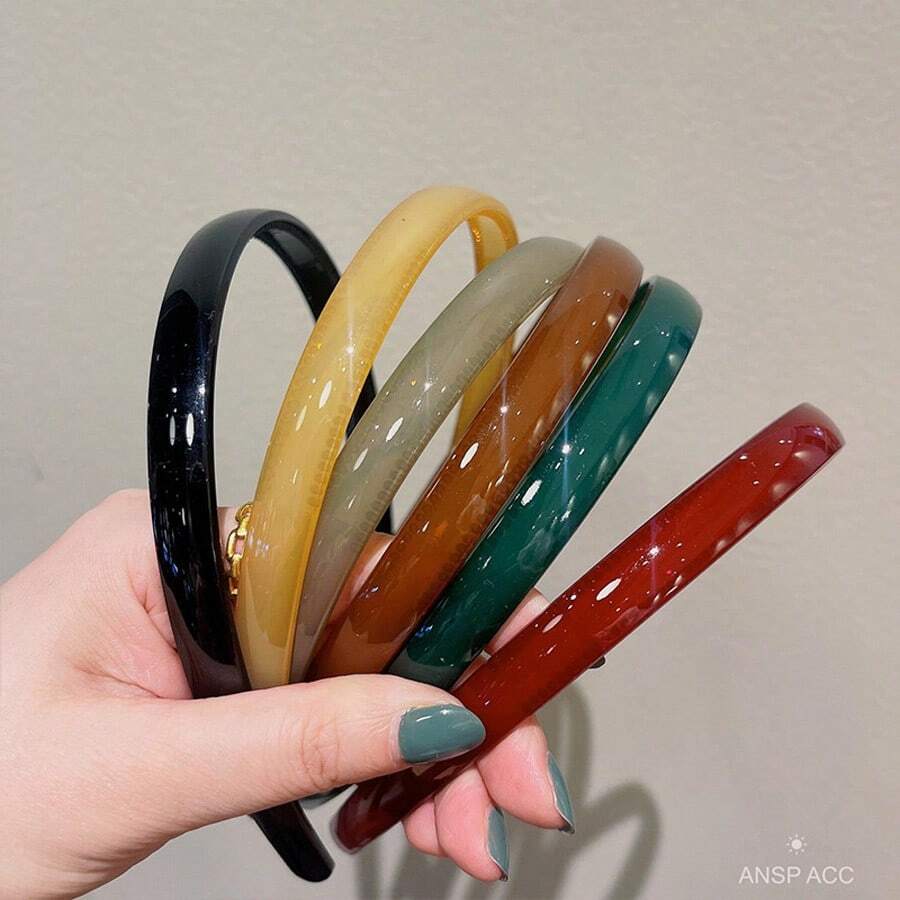 1pc Korean Acrylic 2024 New Jelly Hair Hoop With Teeth Plastic Non-Slip Hairband Headband Hair Accessories For Women When Washing Or Doing Facial Care,Hairband,Hair Hoop Headbands