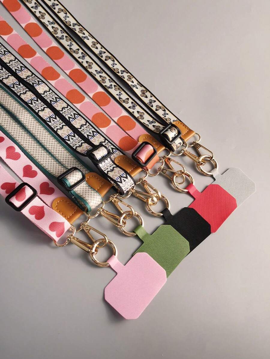 Nylon Mobile Phone Lanyard Universal Crossbody Hanging Shoulder Strap Neck Cord Stylish Butterfly Love HeartAnti-Lost Lanyard