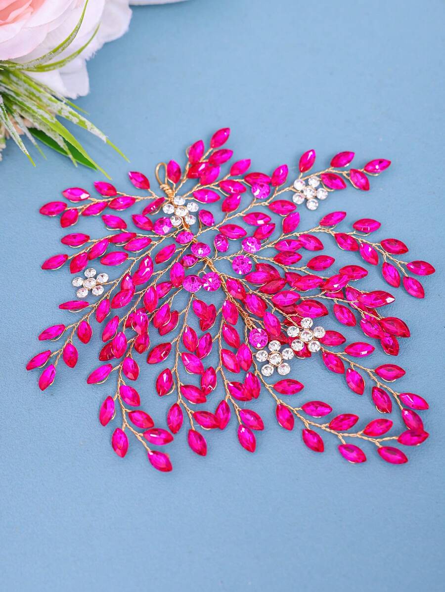 1pc Elegant Crystal Decorated Hair Band, Bridal Wedding Hair Accessories, Women/Girls' Daily/Party Hair Decor