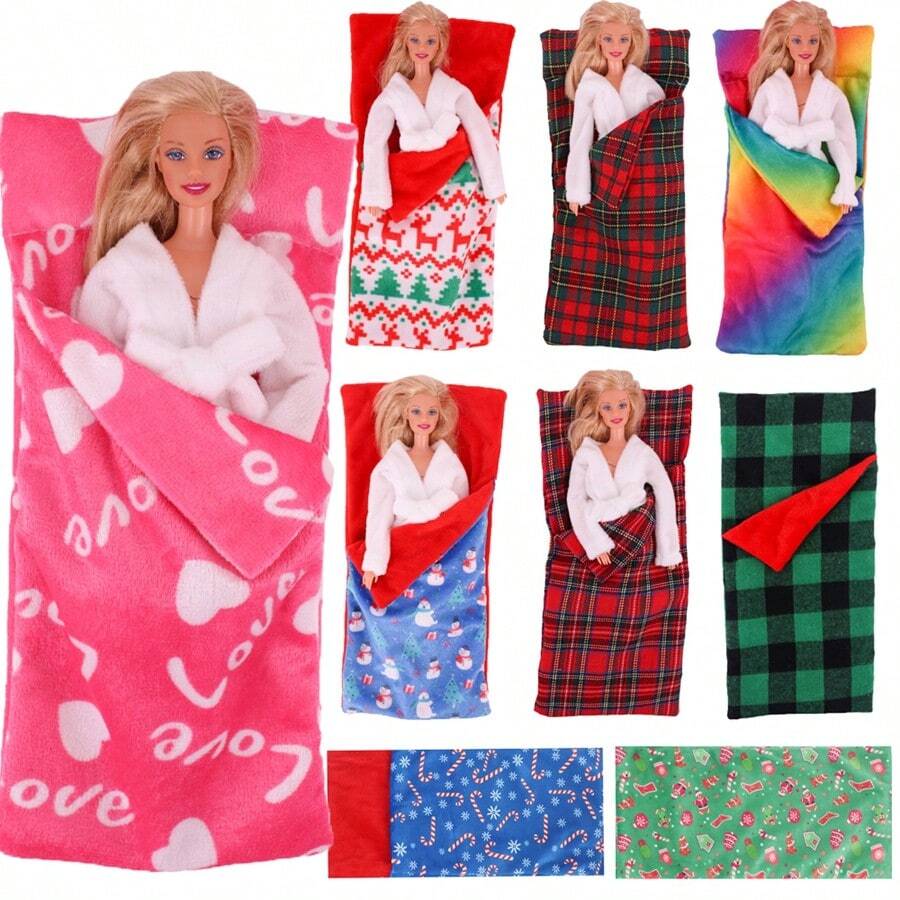 1pc Doll Sleeping Bag, Fits 27-30cm Dolls, Soft And Comfortable, Doll Accessory, Holiday Gift (Doll Not Included)