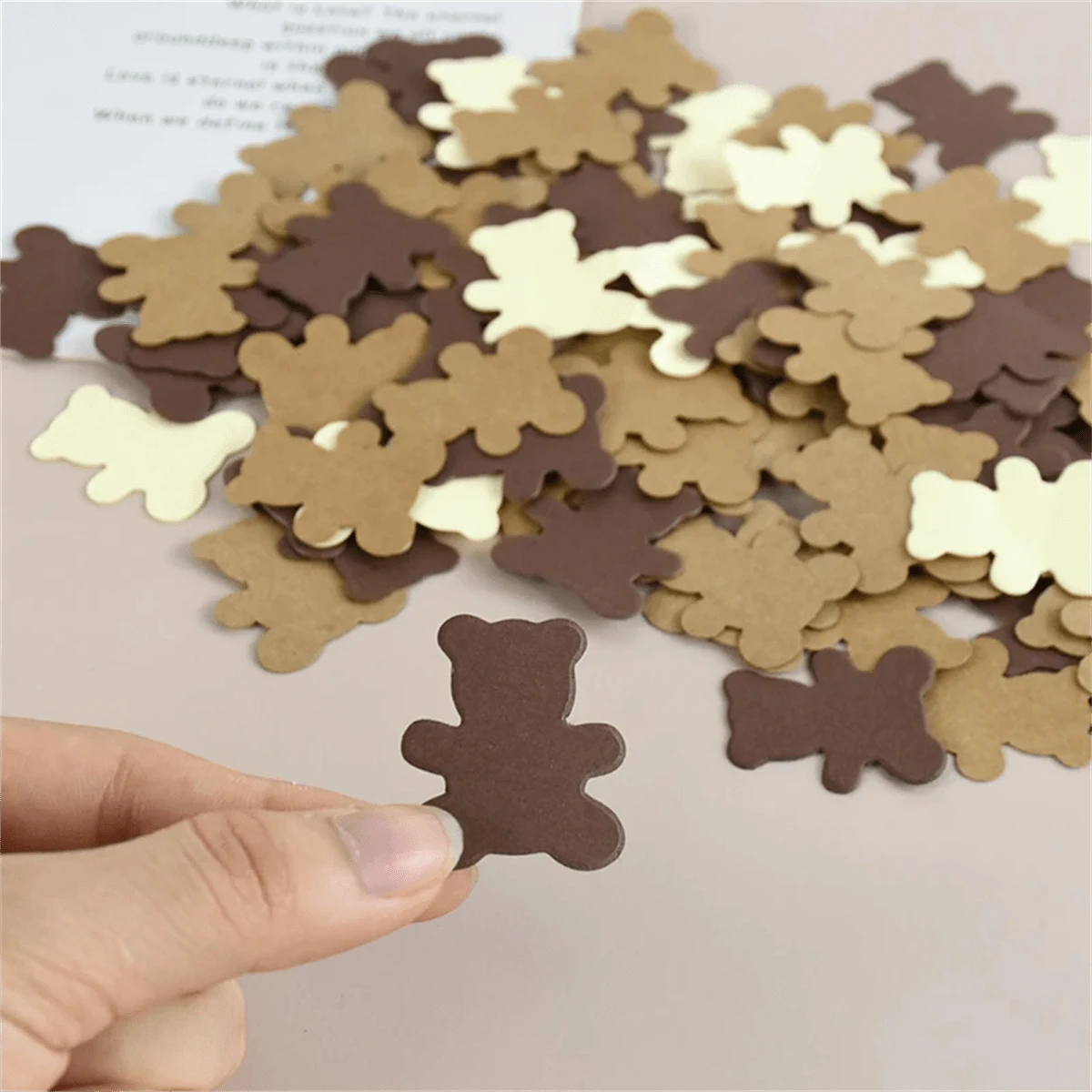 100Pcs/Pack Teddy Bear Paper Confetti For Gender Reveal Decoration Bear Theme Birthday Party Decoration Supplies Table Scatter,Christmas