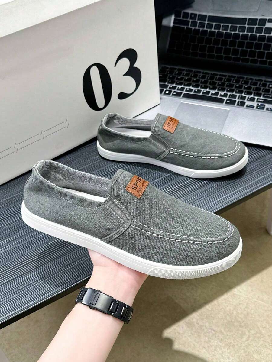 Frühlingsneue Slip-On Leinenschuhe, lässig und sportlich, atmungsaktiv, bequeme flache Herren-Loafers mit Schlupfschuhen oder Stoffschuhen für Jungen