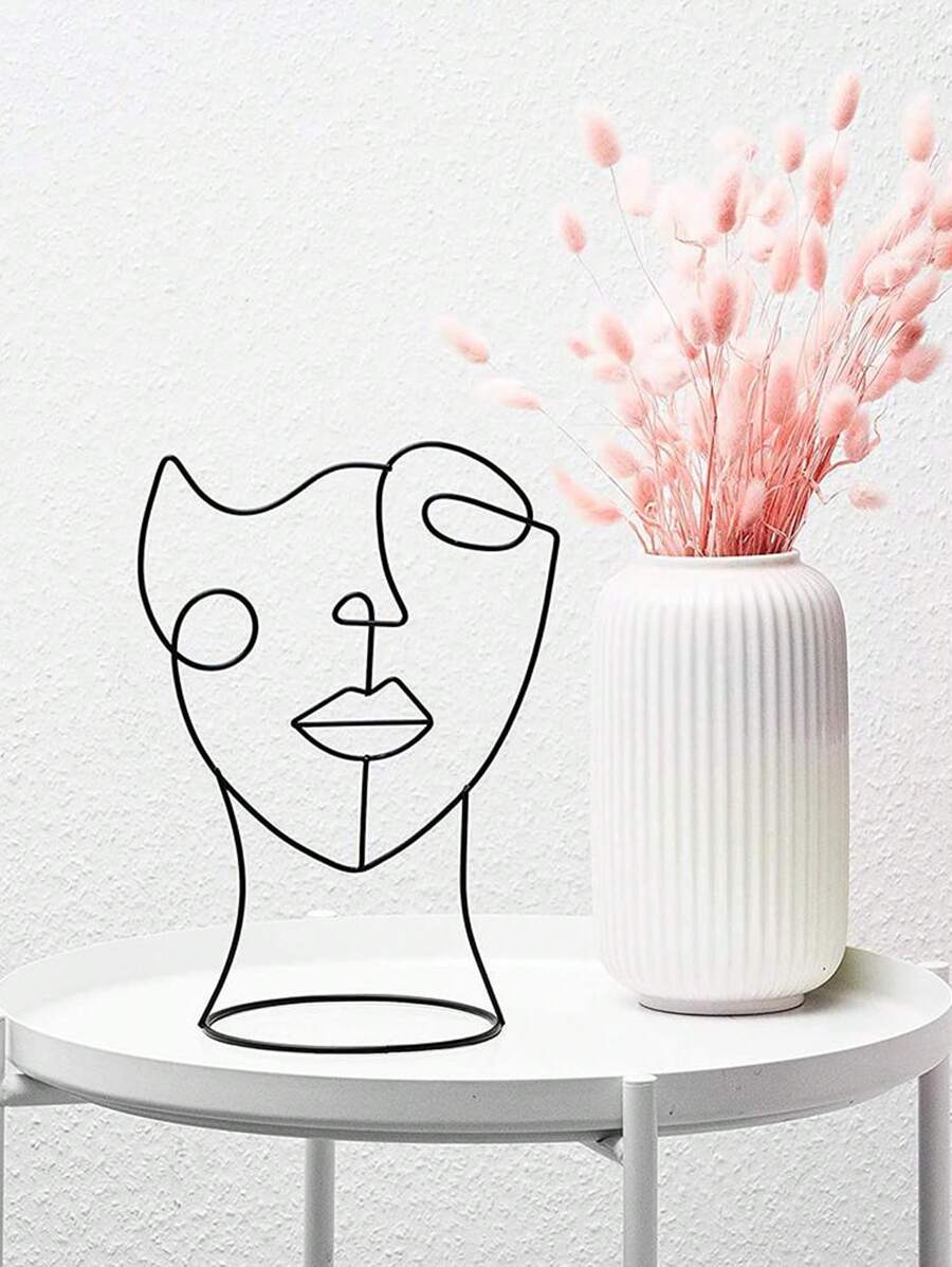 1 pièce Décoration d'art de forme abstraite de figure, objet décoratif minimaliste en fer pour la décoration de la maison, meilleur cadeau