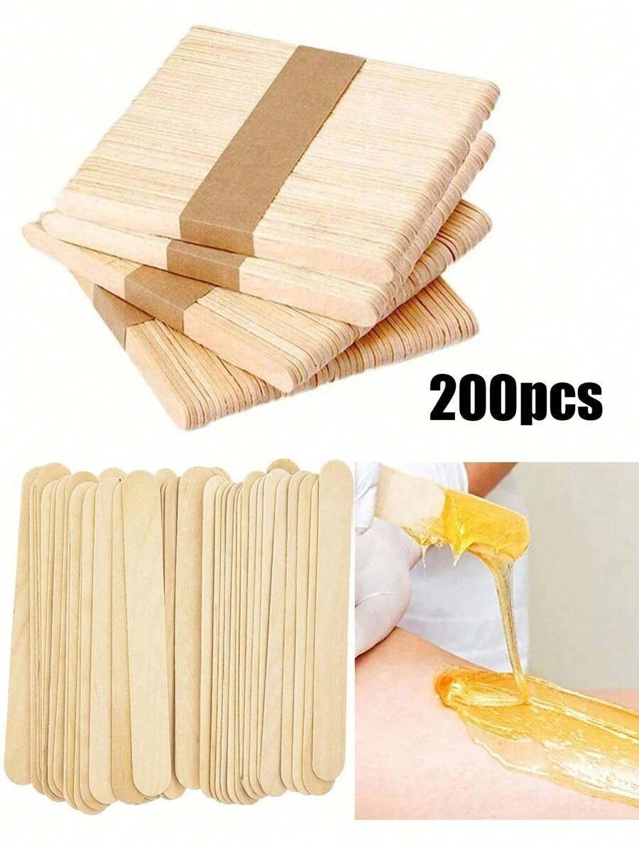 10/50/100/200pcs-114mm Waxing Wooden Stick, Wooden Wax Scraper Applicator, Body Hair Removal Waxing Craft Stick Applicator Scraper ,Hair Products And Accessories For Barber Salon Beauty Travel Essentials