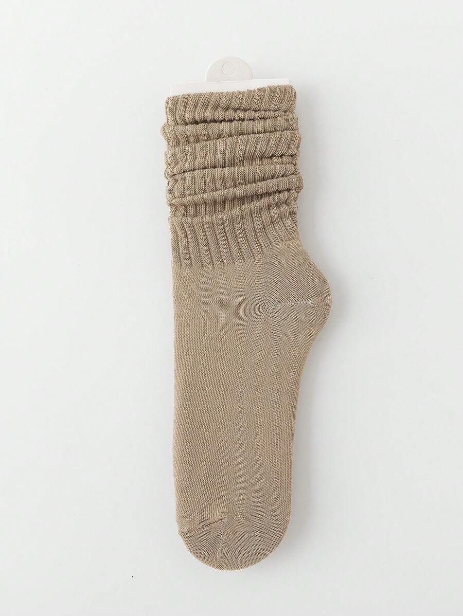1 Par de Calcetines tipo Tripulación de Mujer con Colores Dulces de Dopamina, Calcetines Casuales y Versátiles de Media Caña, Primavera/Verano