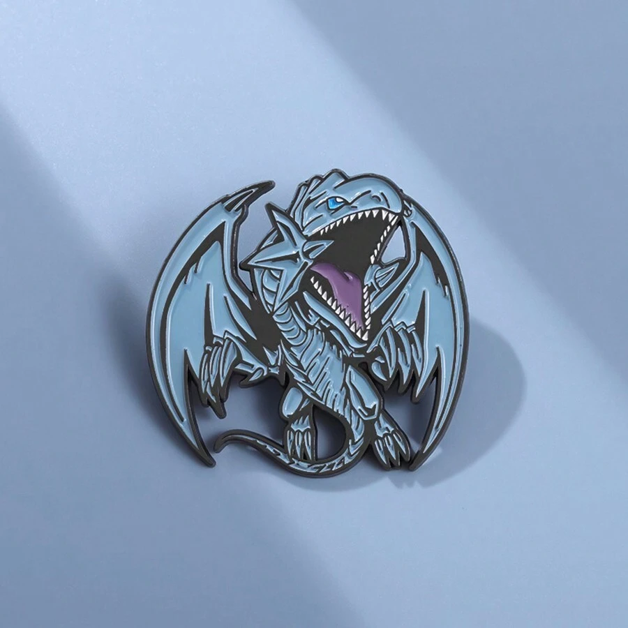 1pc Blue-Eyes White Dragon Badge: A Must-Have For Duel Monsters Fans Halloween Pin For Clothes Bag Charm School