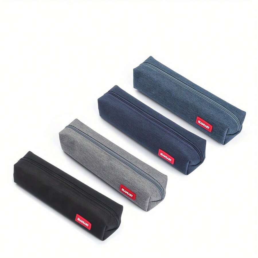 1Pc Small Solid Color Simple Zipper Kawai Pencil Case Mini Pen Bags Papeleria Stationery For School Office Suppliers