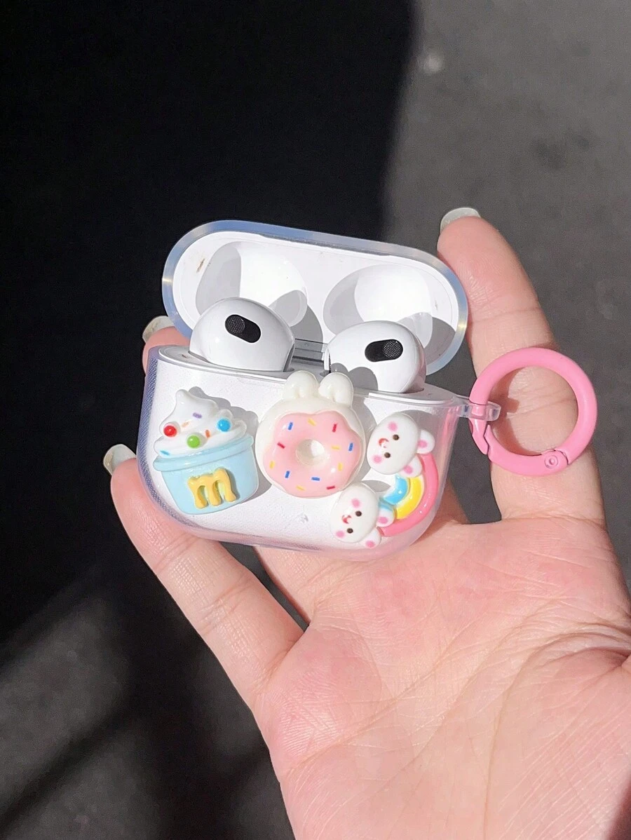 1 Funda protectora Bluetooth tipo concha con diseño lindo de conejito, helado y donut de verano compatible con Airpods 1/2/3/4/Pro/Pro2
