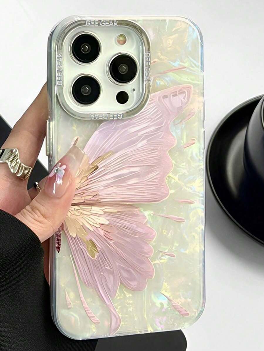Funda de teléfono estilo Fairycore de manzana compatible con iPhone 15 Pro Max/14 Pro, con protección electrolítica de plata/oro, mariposa protectora, cobertura total de silicona a prueba de golpes para iPhone 13 Pro, minimalista para iPhone 12