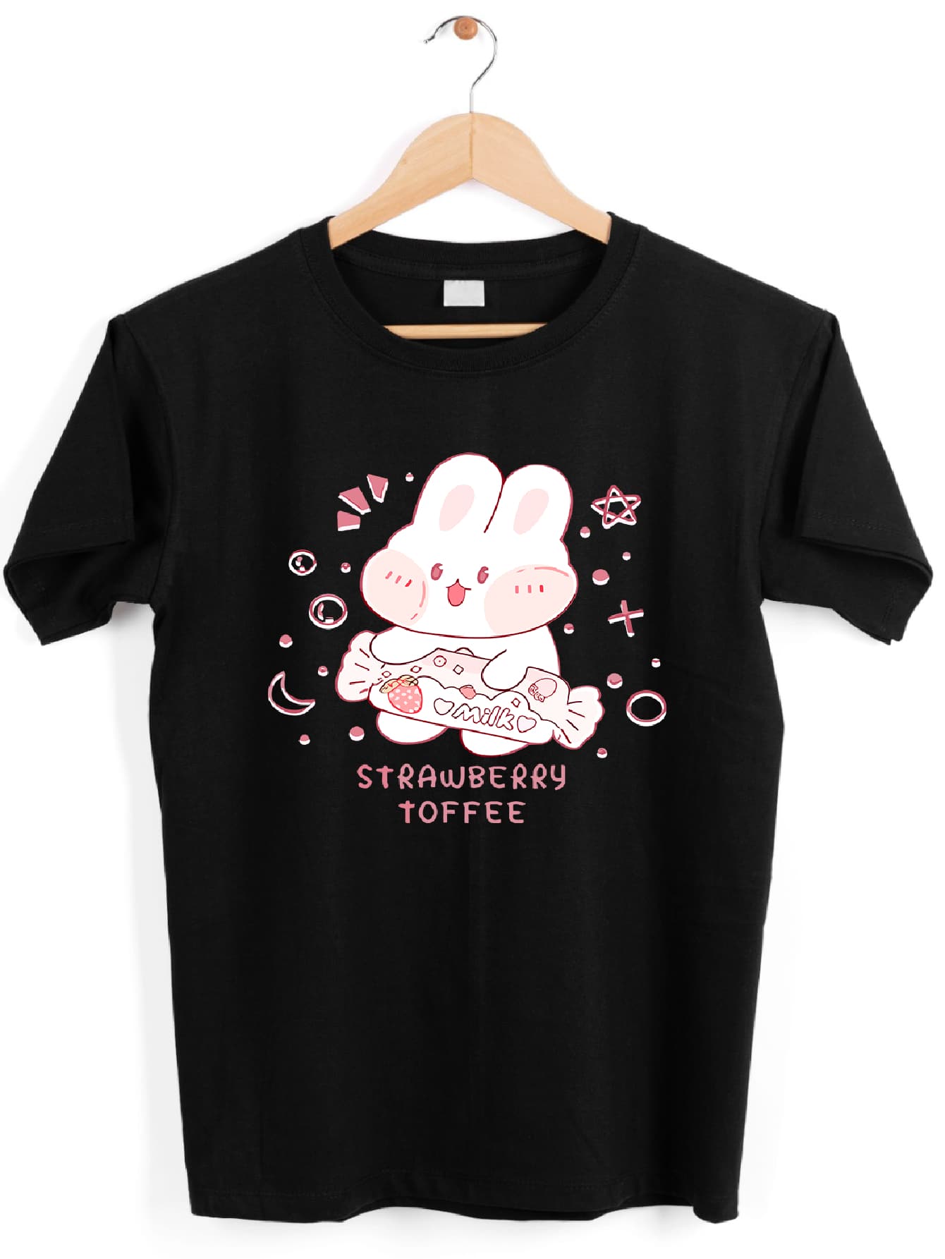camiseta algodão unissex Camisa Toffee de Morango