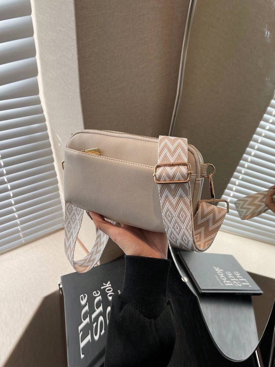 Mini Minimalist Plain Crossbody Bag, Fashion PU Shoulder Bag, Women Casual Handbag And Phone Wallet
