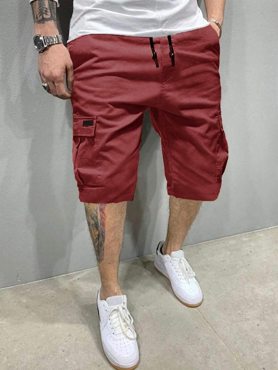 Classic Cargo Shorts For Men, Casual Multi-Pocket Waist Drawstring Cargo Shorts, Suitable For Outdoor Wear In Summer