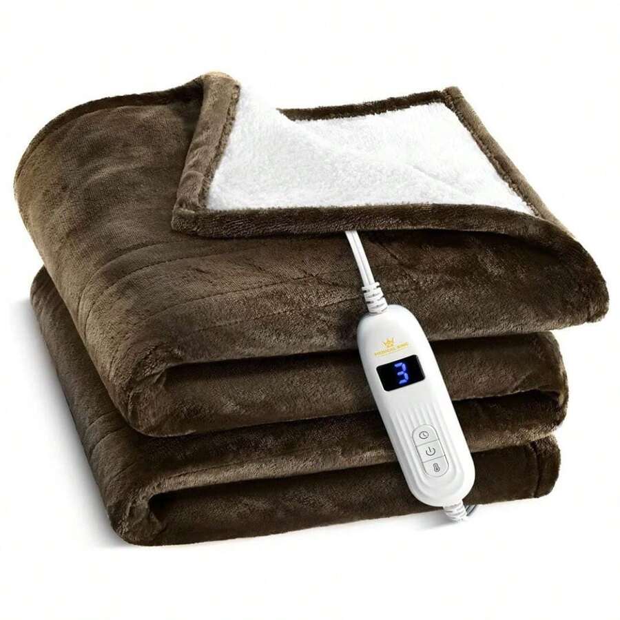 Medical King Heated Blanket, Machine Washable Extremely Soft & Comfortable Electric Blanket Throw Fast Heating With Hand Controller 10 Heating Settings & Auto Shut-Off, 50 X 60