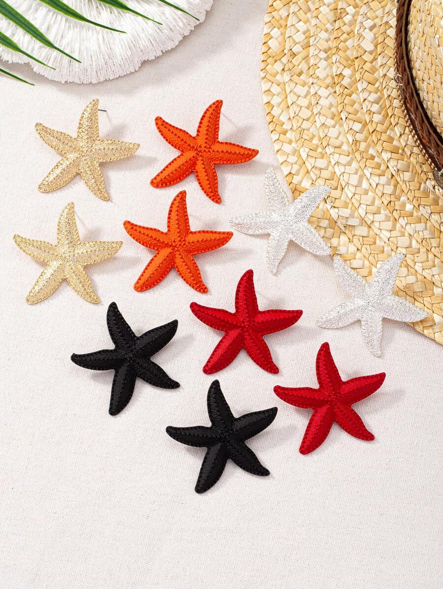 1 Par Fashionable Oceano Elemento Estrela Do Mar Orelha Studs & Brincos Para Atividades Ao Ar Livre , Festas E Turismo