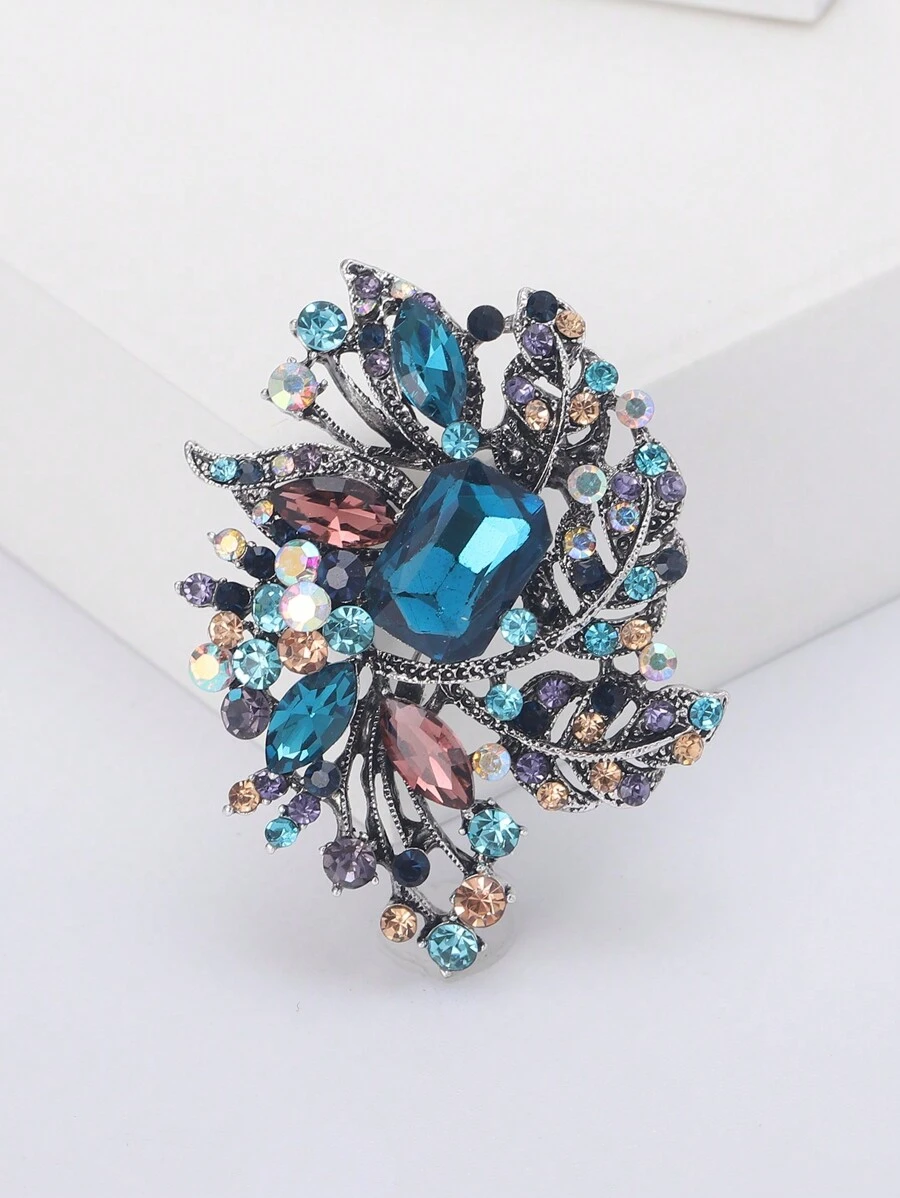 1Pc Fashionable And Luxurious Crystal Glass Brooch Suitable For Daily Wear By Women