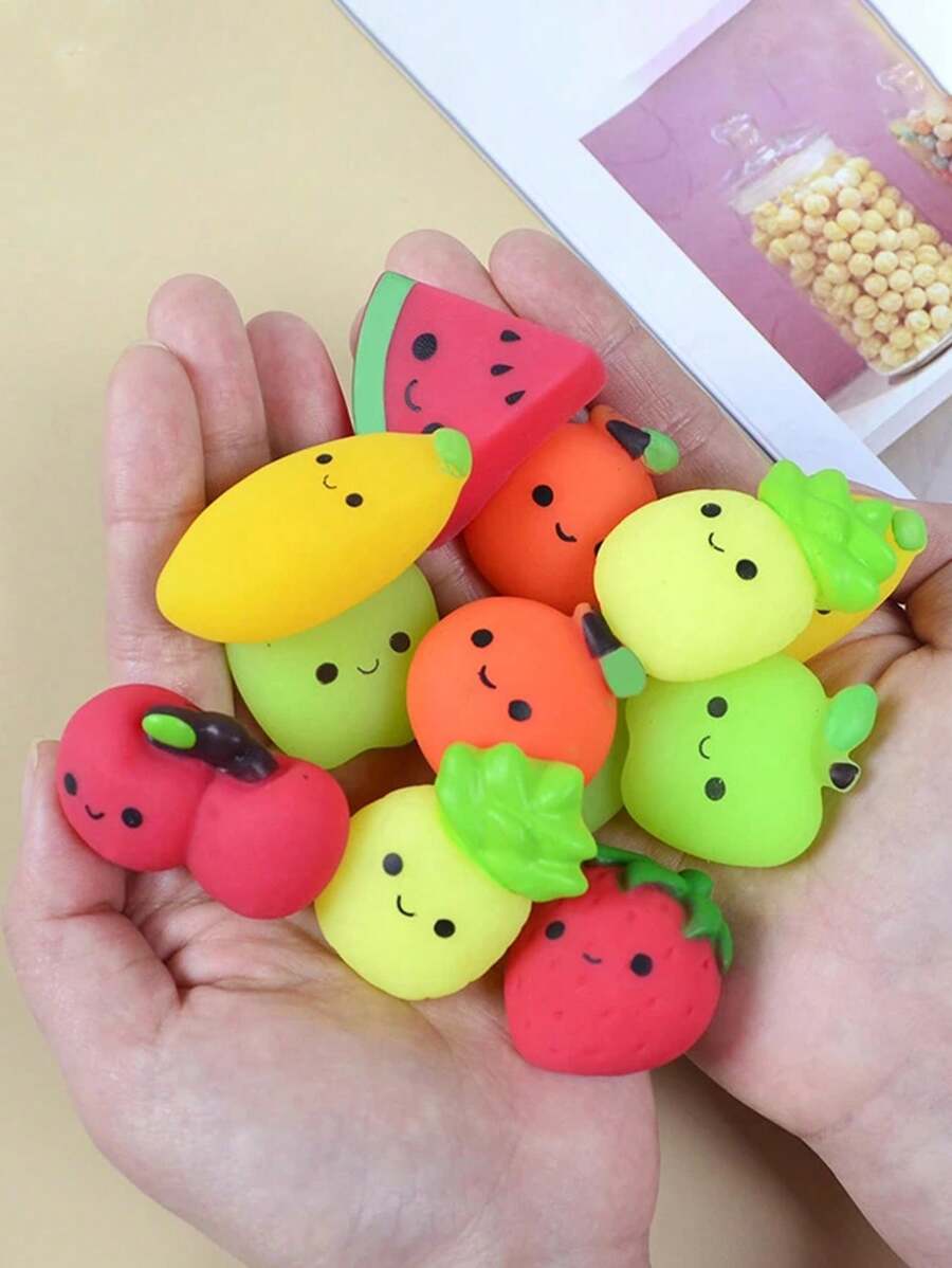 5/10pcs Kawaii Squishies, Fruits Animals Mochi Squishy Toys, Mini Stress Relief Toys For Christmas Party Favors, Classroom Prizes, Birthday Gift (Random Pattern)