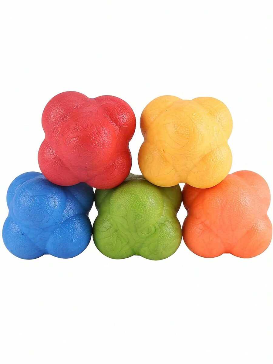 1 Bola de Borracha Hexagonal Rebound, Bola de Treinamento de Agilidade e Velocidade, Bola de Treinamento de Coordenação Mão-Olho, Acessórios de Ginástica