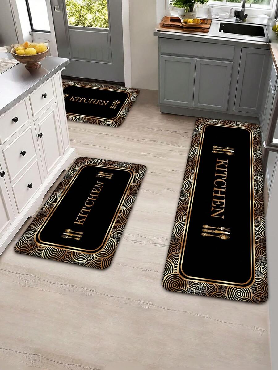 1 pièce Grand tapis de cuisine - Coussin de sol anti-fatigue pour un confort de station debout - Ensemble de tapis de cuisine imperméable, facile à nettoyer, antidérapant et épais, convient pour la maison, le bureau, l'évier, la buanderie