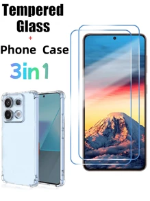 2Pcs Glass Film+1PCS Phone Case