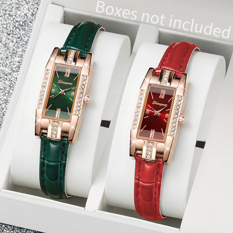 2 pièces/Ensemble Montre de mode de luxe pour femme, montre-bracelet élégante en alliage de luxe avec bracelet en silicone, montre de couple pour homme, cadeau pour les vacances