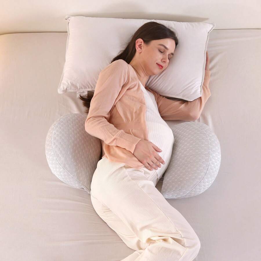 Adjustable Maternity Pillow For Sleeping – Cooling Pregnancy Body Pillow, Removable & Machine Washable, Full Support For Back, Legs & Belly – Comfort For Pregnant Women