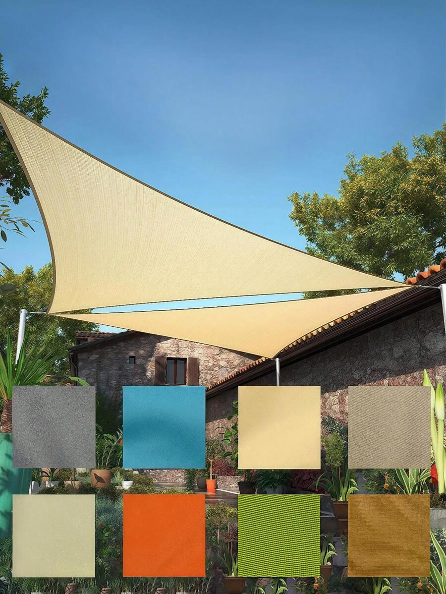 Toldo de sombra de 3 lados - Transpirable, resistente a los rayos UV, durable para exteriores