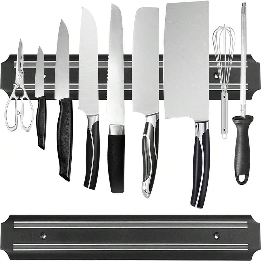 Multipurpose Magnetic Knife Rack(15 Inch X Set Of 2) Magnetic Knife Storage Strip, Knife Holder, Knife Rack, Knife Strip, Kitchen Utensil Holder, Tool Holder
