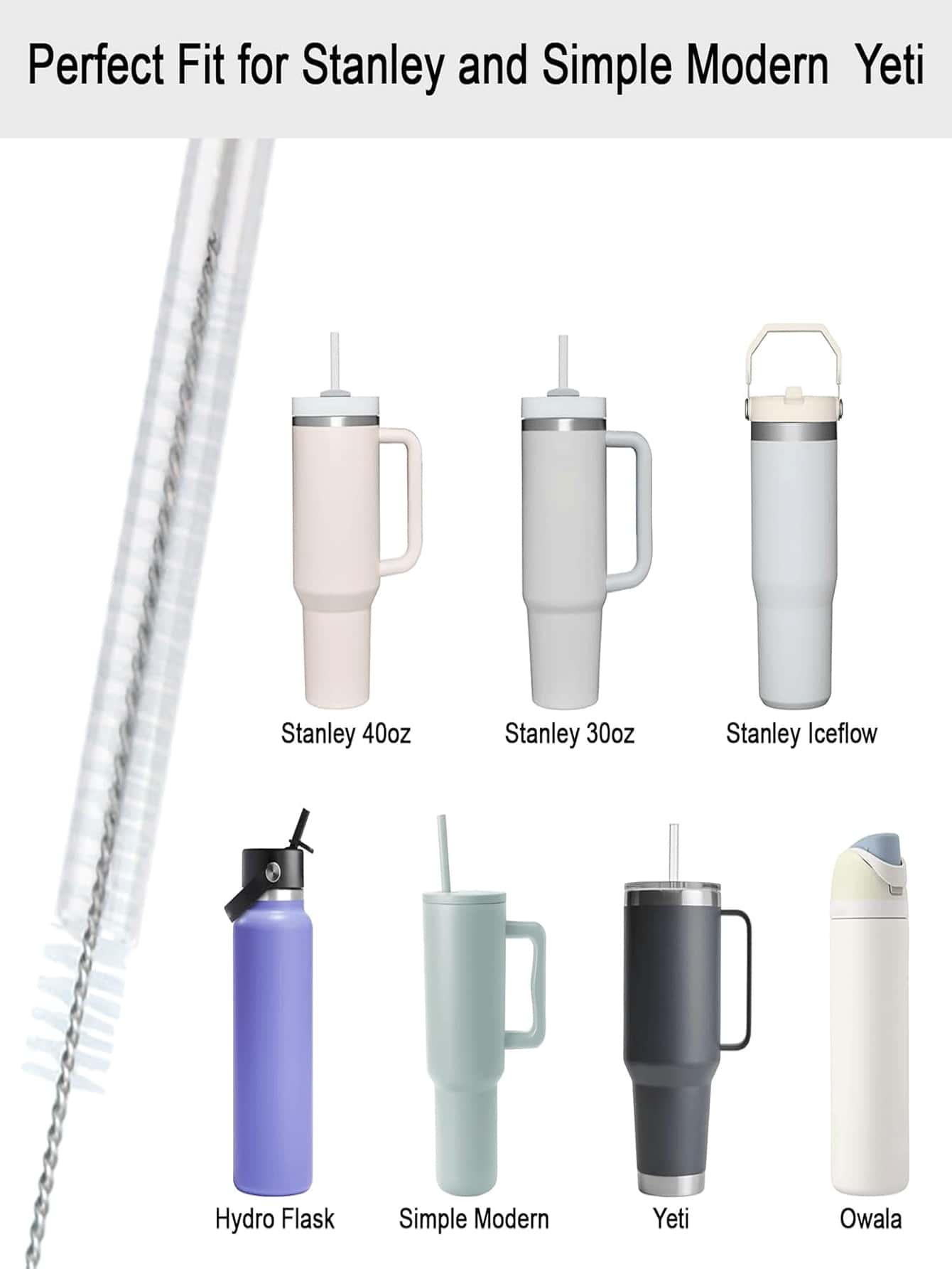 1/3/10PCS A High-Quality Straw Cleaning Brush, Extended Handle, Straw Brush, Stainless Steel Material, Suitable For Glass, Straw Cup, Keyboard, Water Bottle, Pipe, Car Interior Corner, Kitchen Halloween Christmas Gift, Tools For Men