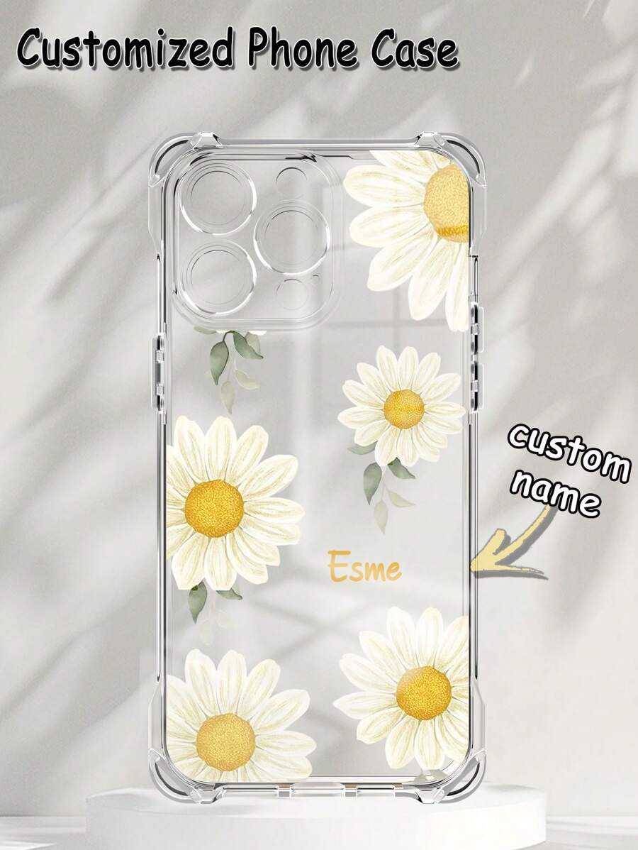 Spring 1pc Customized Phone Case, Compatible With IPhone 15/14 Plus/13 Pro/12 Pro Max/11, Transparent Anti-Fall, Scratch-Resistant, Fingerprint-Proof TPU Full-Frame Soft Shell, Ideal For Customizing Names, Surnames, Or Text, Suitable As Personal, Partner, Family, Friend, Best Friend, Birthday, Anniversary Gift