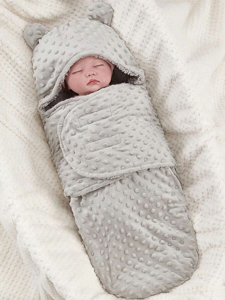 1 pièce Couverture de réception en peluche adorable, enveloppe de swaddle douce pour bébés garçons et filles, convient pour 0-6 mois, cadeau parfait pour la baby shower