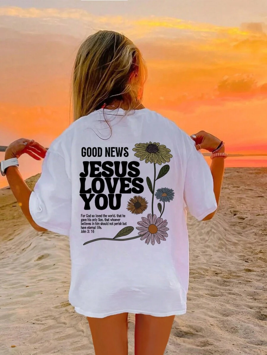 Camiseta de cuello redondo con estampado casual de manga corta para niñas y niños en verano - ¡Una camiseta suave y cómoda con flores es perfecta para los momentos cálidos! Ropa de niña preadolescente, camisetas gráficas de niñas, blusas de verano para niña preadolescente