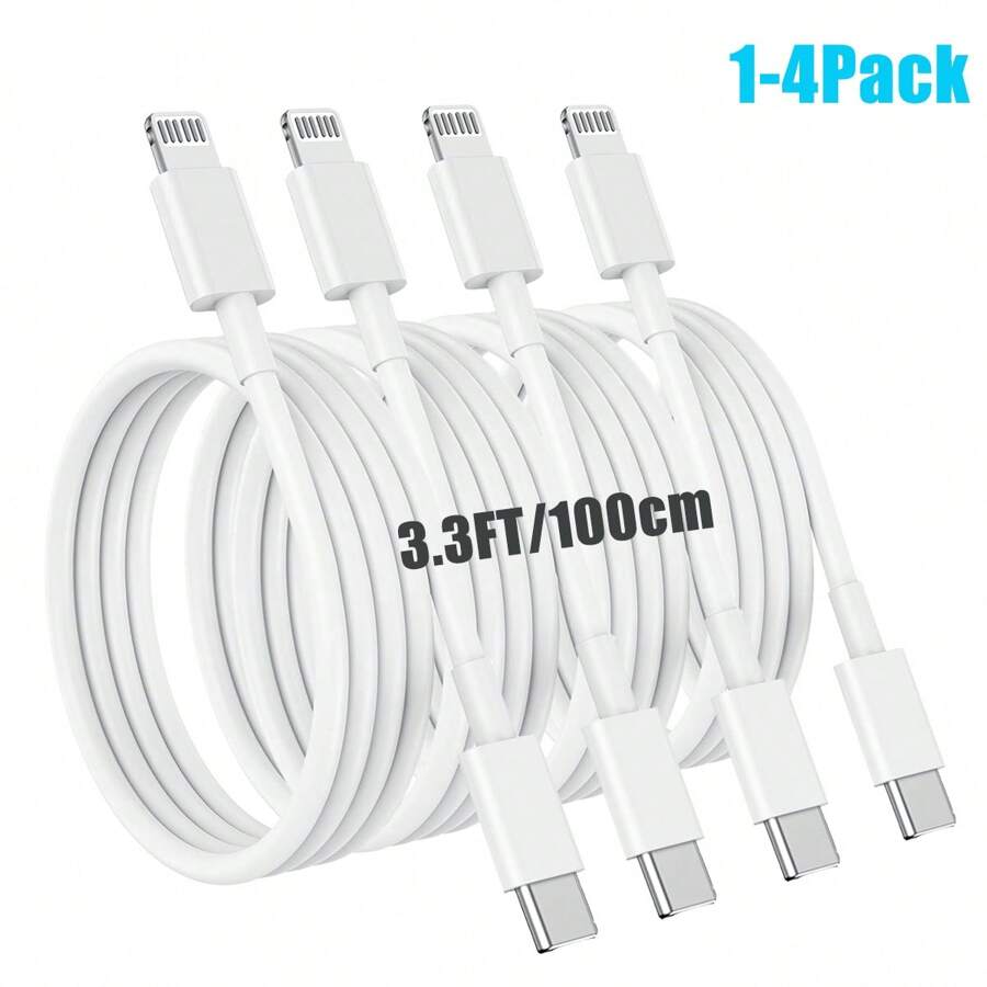 1-4 Packs Apple Charging Cables 3.3ft, Compatible With IPhone Chargers Cable,USB C To Lightning Fast Compatible With IPhone Charging Cord Compatible With For IPhone 14/13/12/11/11Pro/11Max/ X/XS/XR/XS Max/8/7, Ipad(White) Compatible With IPhone 16, 16 Pro Max, 15, 15 Plus, 15 Pro, 15 Pro Max,Compatible With Xiaomi, Compatible With OnePlus Type C