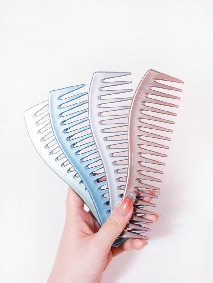 1pc Paint Curved Wide Toothed Comb, Suitable For Long Hair, Curly Hair, Wet Hair, And Hairless Hair Removal Comb Styling Shampoo Comb,Hair Brush,Comb,Hair Tools,Hair Products And Accessories For Barber Salon Beauty Travel Essentials