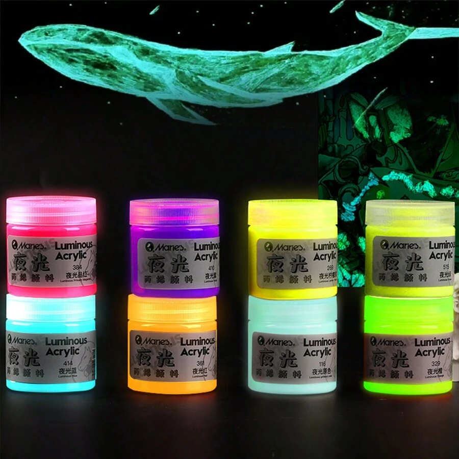 50ml Peintures acryliques fluorescentes, 8 couleurs de peinture acrylique, pigments riches Peintures néon, peintures pour l'art et l'artisanat pour les artistes, les adultes et les débutants Rentrée scolaire, Rentrée scolaire, Fournitures scolaires