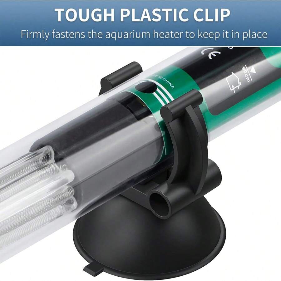 4 pezzi Clip portacavo riscaldatore per acquario con ventosa da 2,5 cm, porta-riscaldatore a barra standard nero per l'acquario dei pesci (non per tubi di aviazione)
