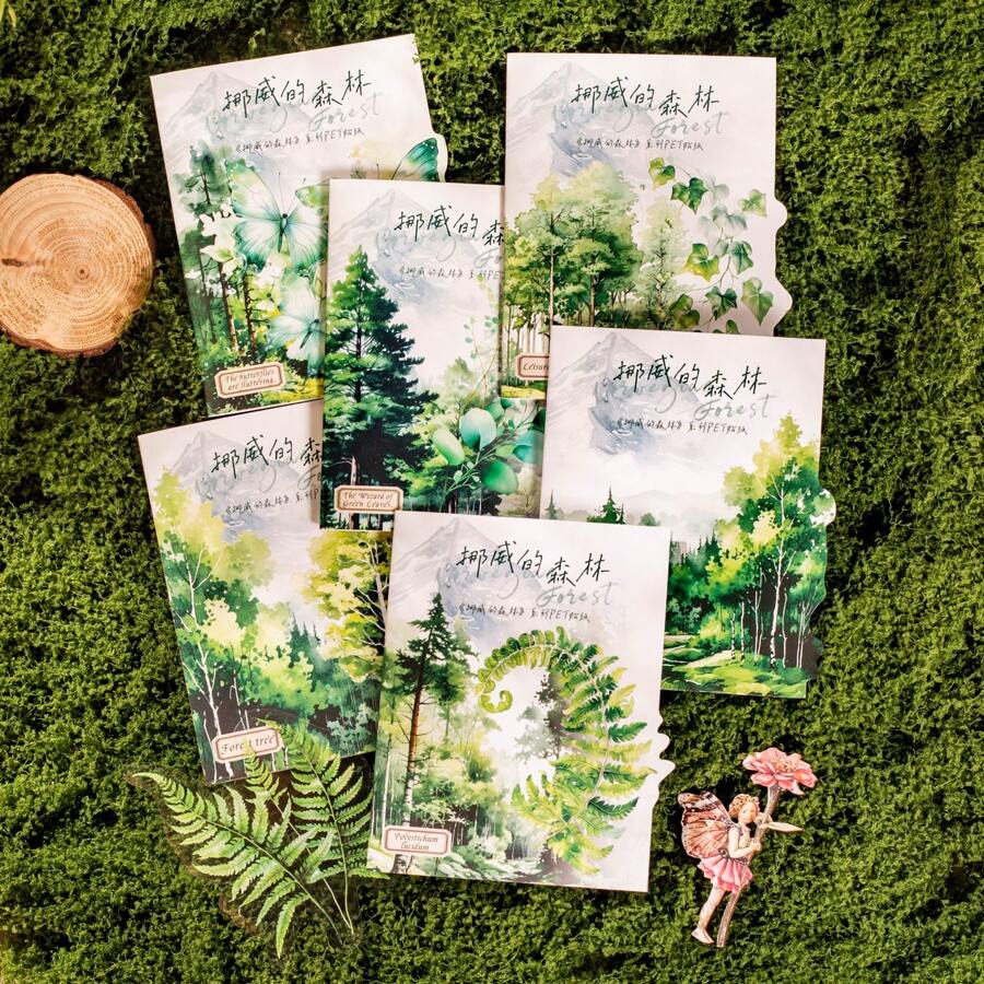 20 Stücke/Packung Vintage Wald Thema Sticker, kreative ästhetische Dekoration, DIY Scrapbooking Bastelmaterial, Urlaubsgeschenk, personalisierter Planer Schulsachen