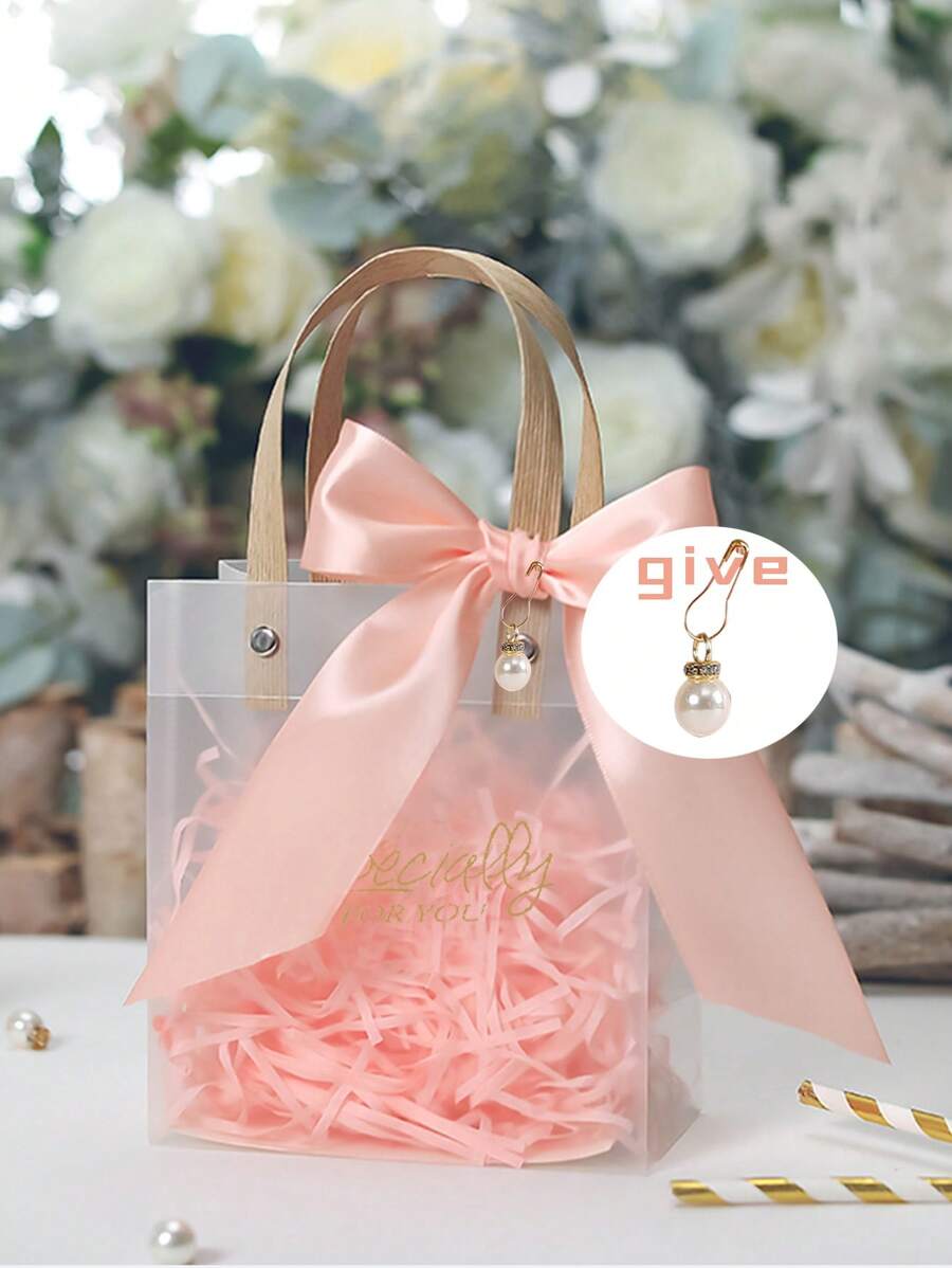 1/5/10 pezzi di lussuose borse regalo, borse in carta opaca spessa con manici, nastri, perle finte e decorazioni in rafia, per feste, compleanni, matrimoni, regali di Natale e San Valentino