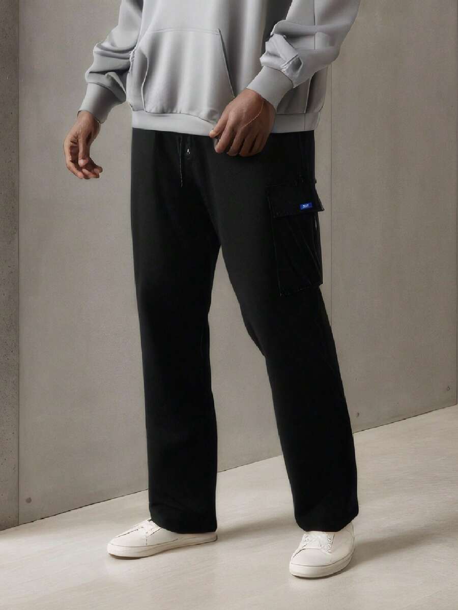 1 pieza Pantalón cargo holgado y recto de estilo informal tipo novio para hombre, pantalón ligero y a prueba de viento para exteriores, verano