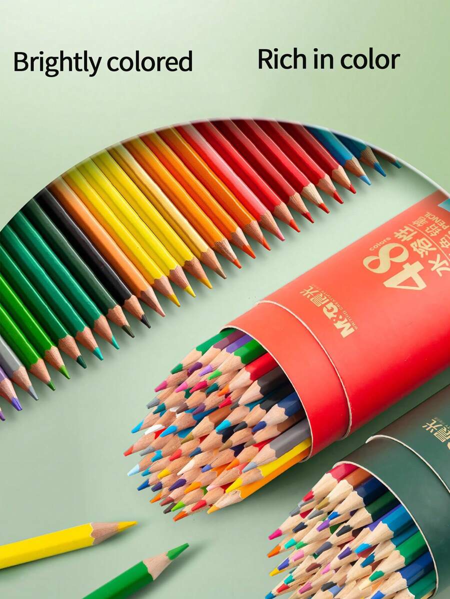 1 Conjunto de 12-48 cores de lápis de cor profissional à base de água, lápis de desenho à base de óleo para estudantes
